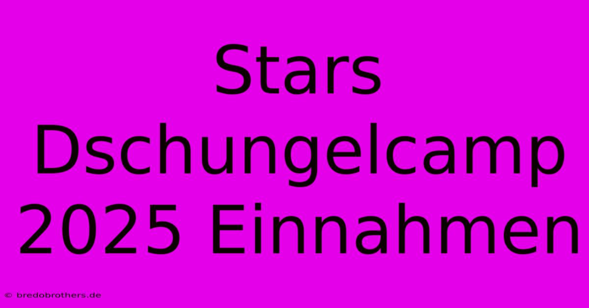 Stars Dschungelcamp 2025 Einnahmen