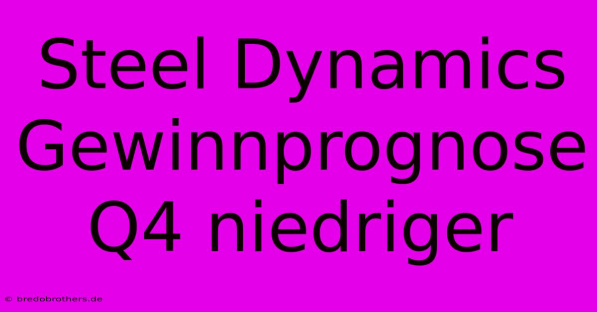 Steel Dynamics Gewinnprognose Q4 Niedriger