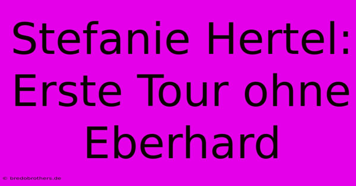 Stefanie Hertel: Erste Tour Ohne Eberhard