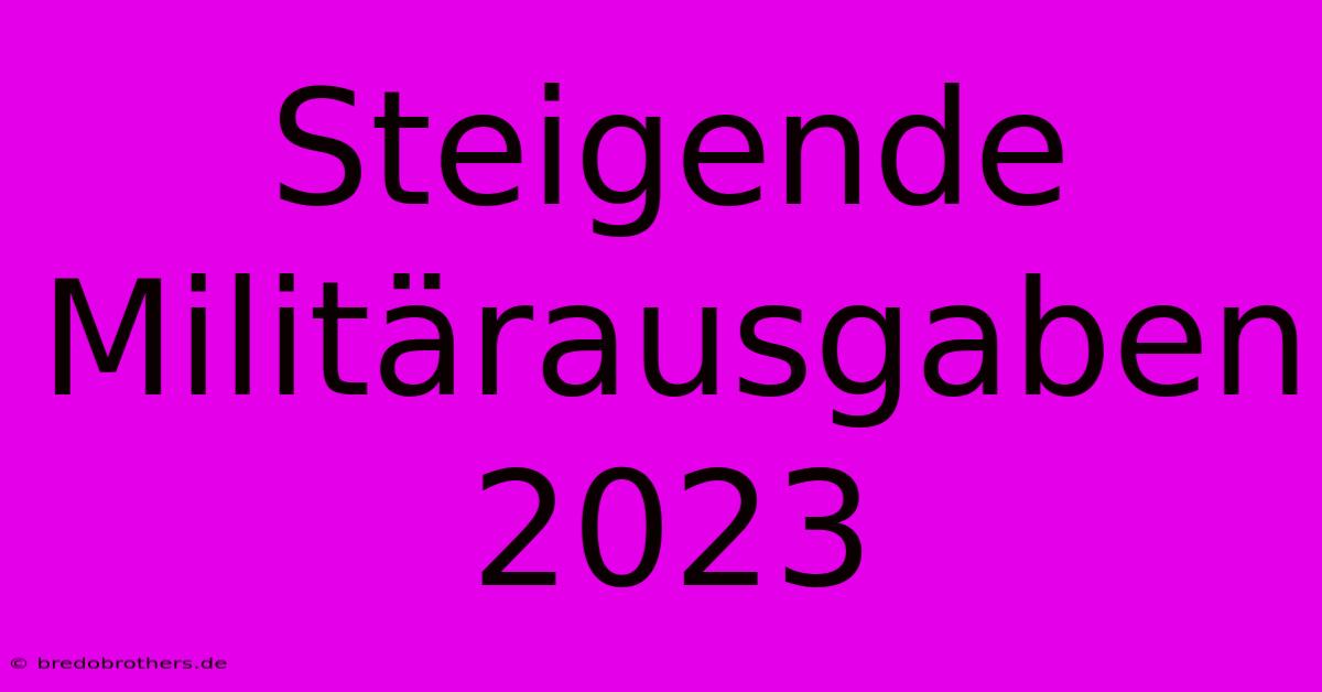 Steigende Militärausgaben 2023