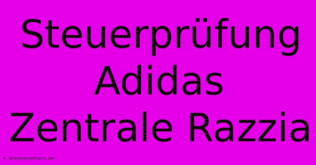 Steuerprüfung Adidas Zentrale Razzia