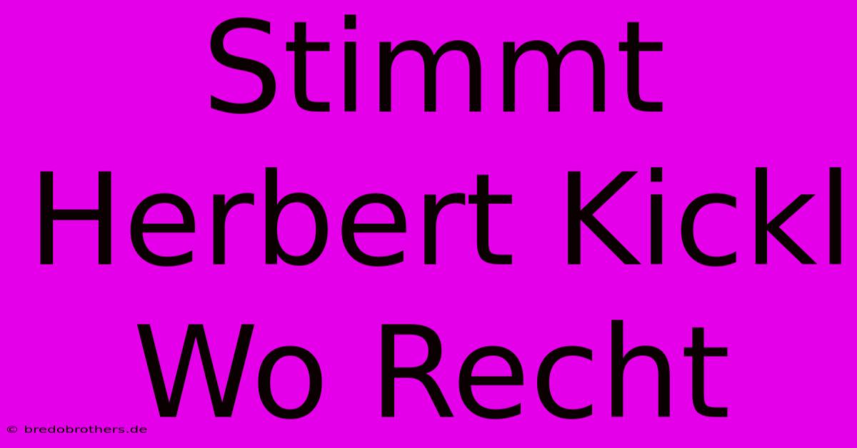 Stimmt Herbert Kickl  Wo Recht