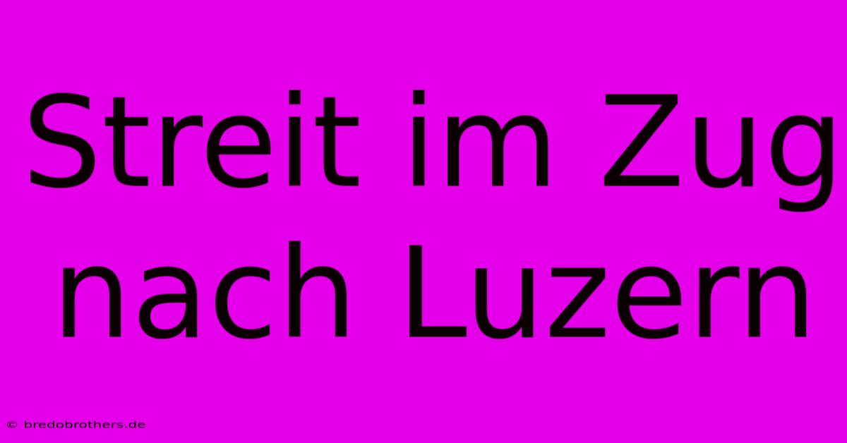 Streit Im Zug Nach Luzern