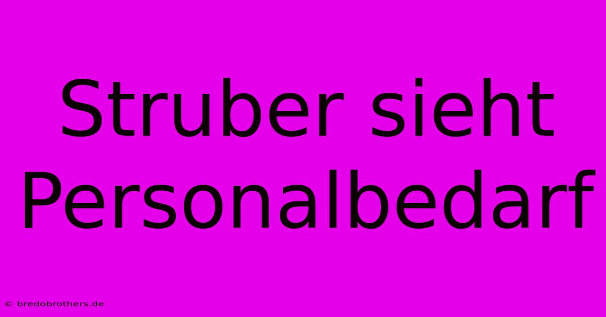 Struber Sieht Personalbedarf