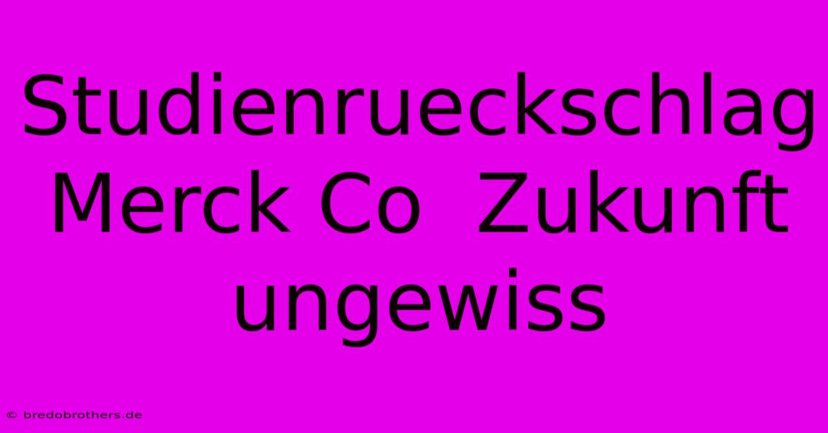 Studienrueckschlag Merck Co  Zukunft Ungewiss