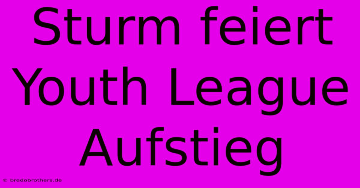 Sturm Feiert Youth League Aufstieg