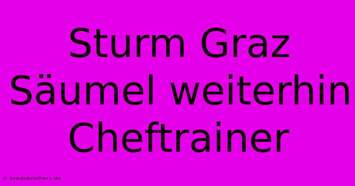 Sturm Graz Säumel Weiterhin Cheftrainer