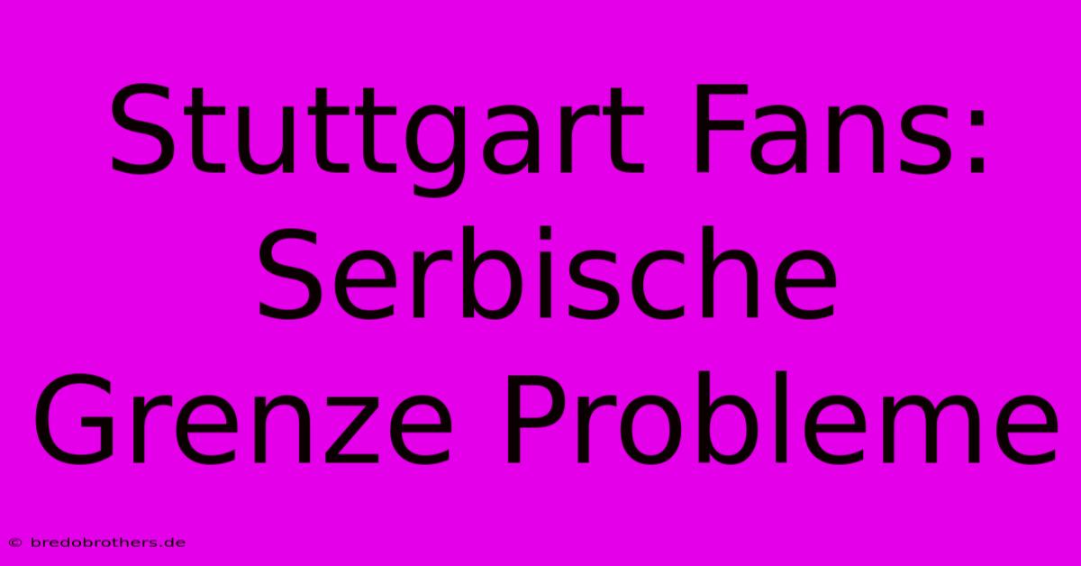 Stuttgart Fans: Serbische Grenze Probleme