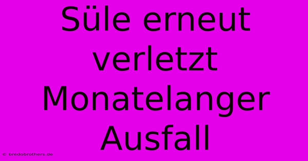 Süle Erneut Verletzt Monatelanger Ausfall