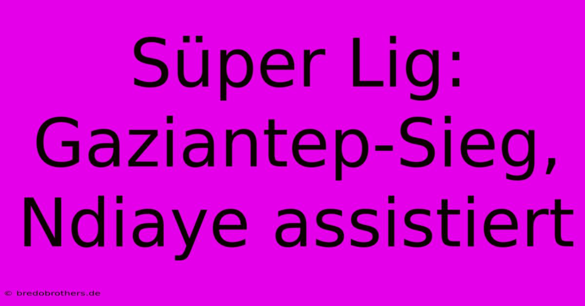 Süper Lig: Gaziantep-Sieg, Ndiaye Assistiert