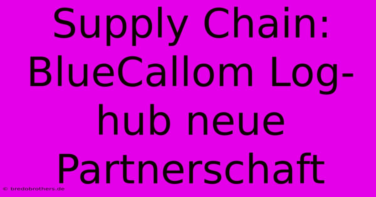 Supply Chain: BlueCallom Log-hub Neue Partnerschaft