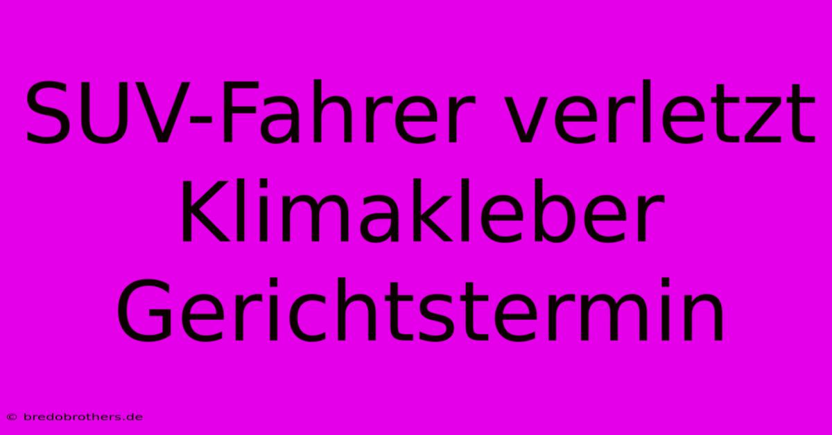 SUV-Fahrer Verletzt Klimakleber Gerichtstermin