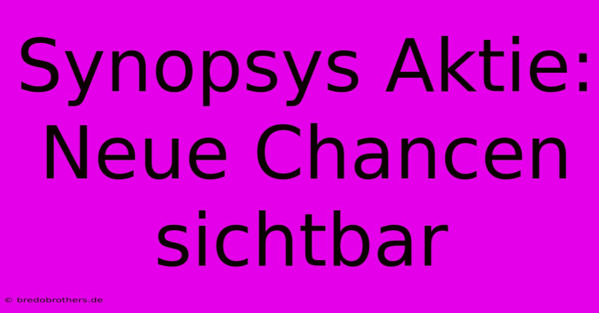 Synopsys Aktie: Neue Chancen Sichtbar