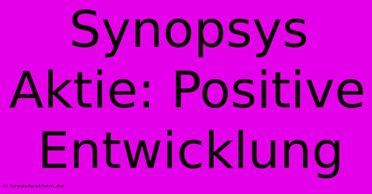 Synopsys Aktie: Positive Entwicklung