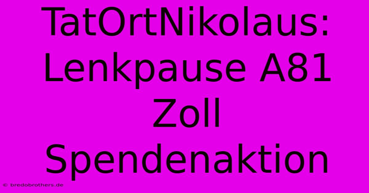 TatOrtNikolaus: Lenkpause A81 Zoll Spendenaktion