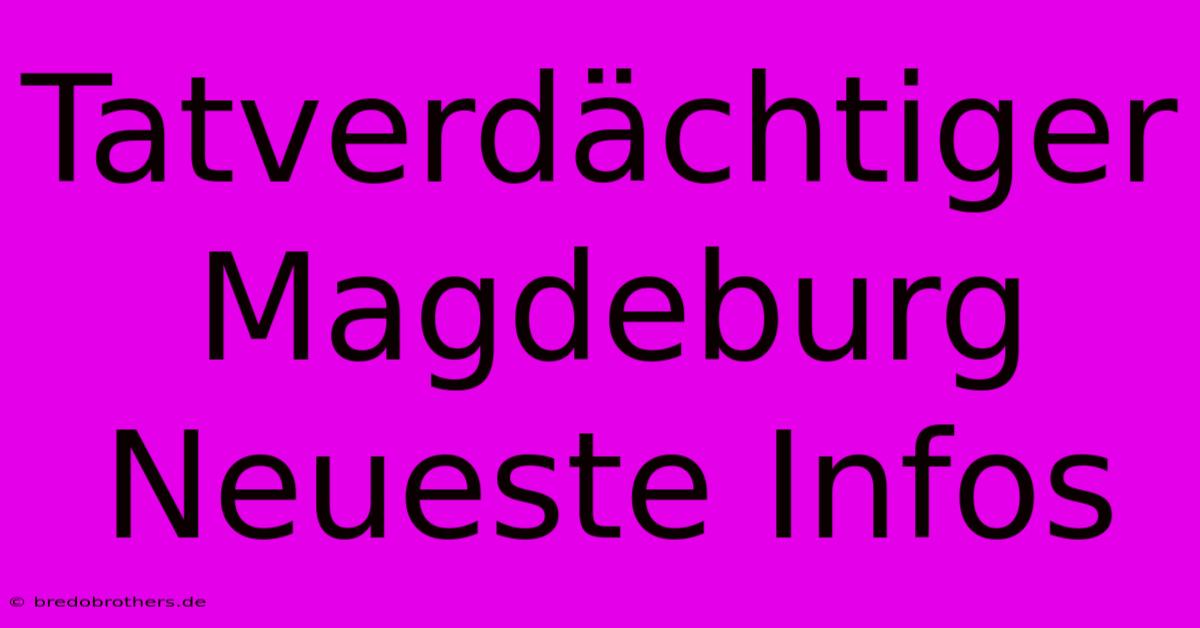 Tatverdächtiger Magdeburg Neueste Infos