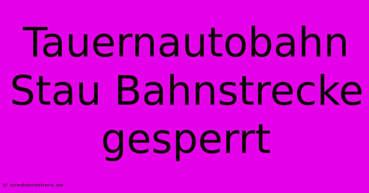 Tauernautobahn Stau Bahnstrecke Gesperrt