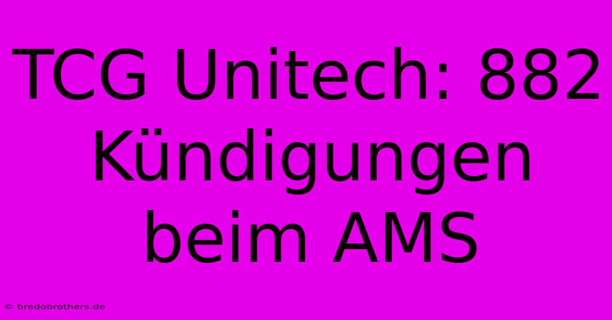 TCG Unitech: 882 Kündigungen Beim AMS