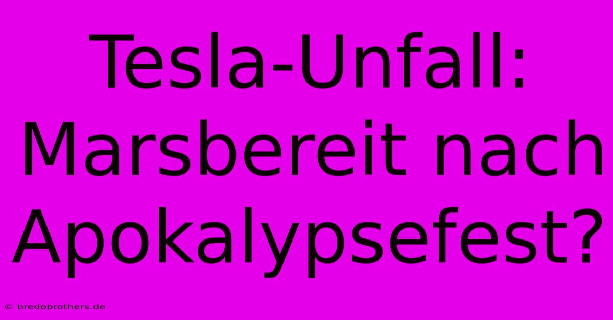 Tesla-Unfall:  Marsbereit Nach Apokalypsefest?