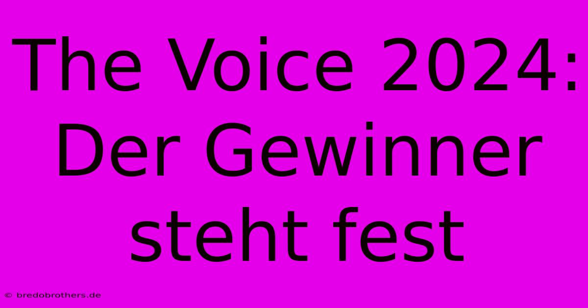 The Voice 2024: Der Gewinner Steht Fest