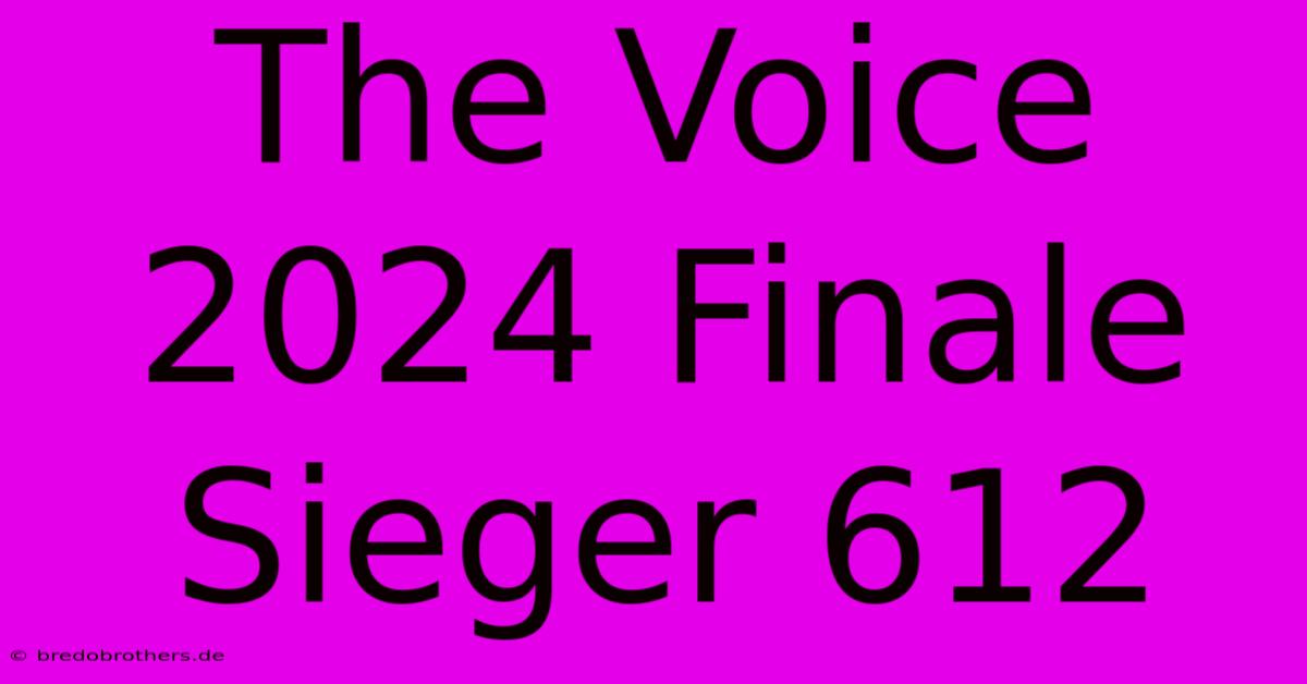 The Voice 2024 Finale Sieger 612