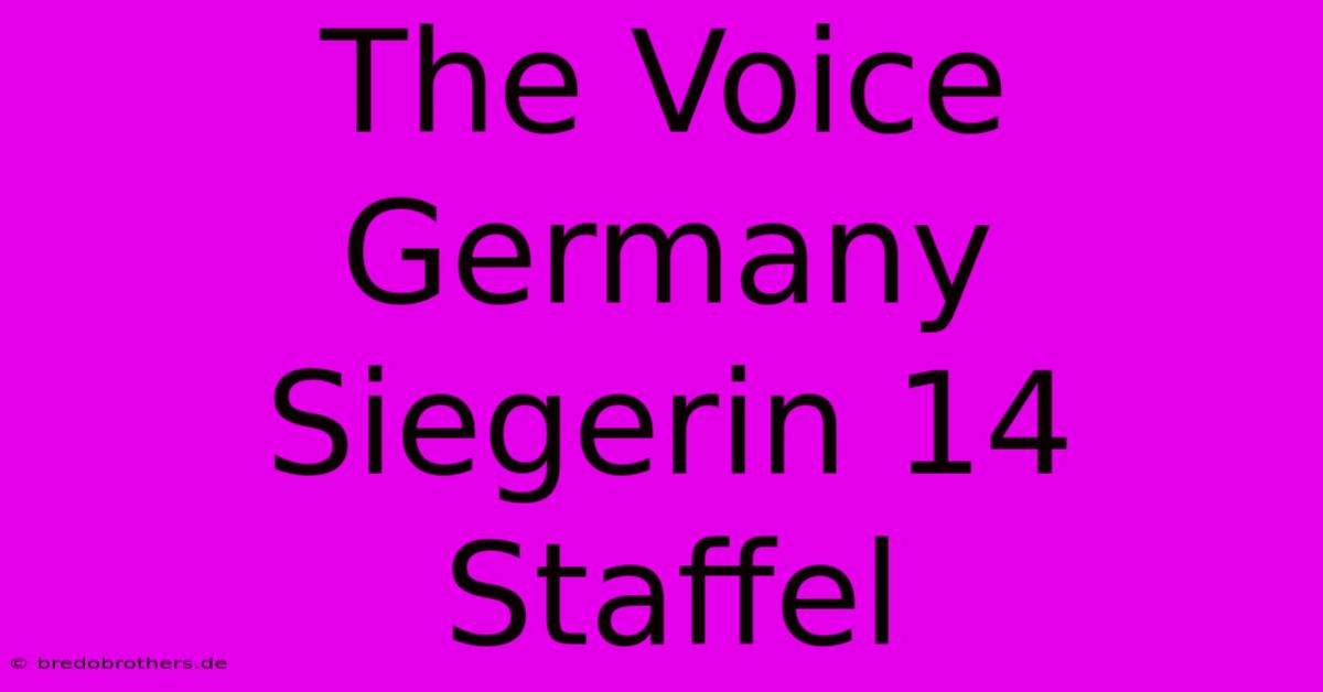 The Voice Germany Siegerin 14 Staffel