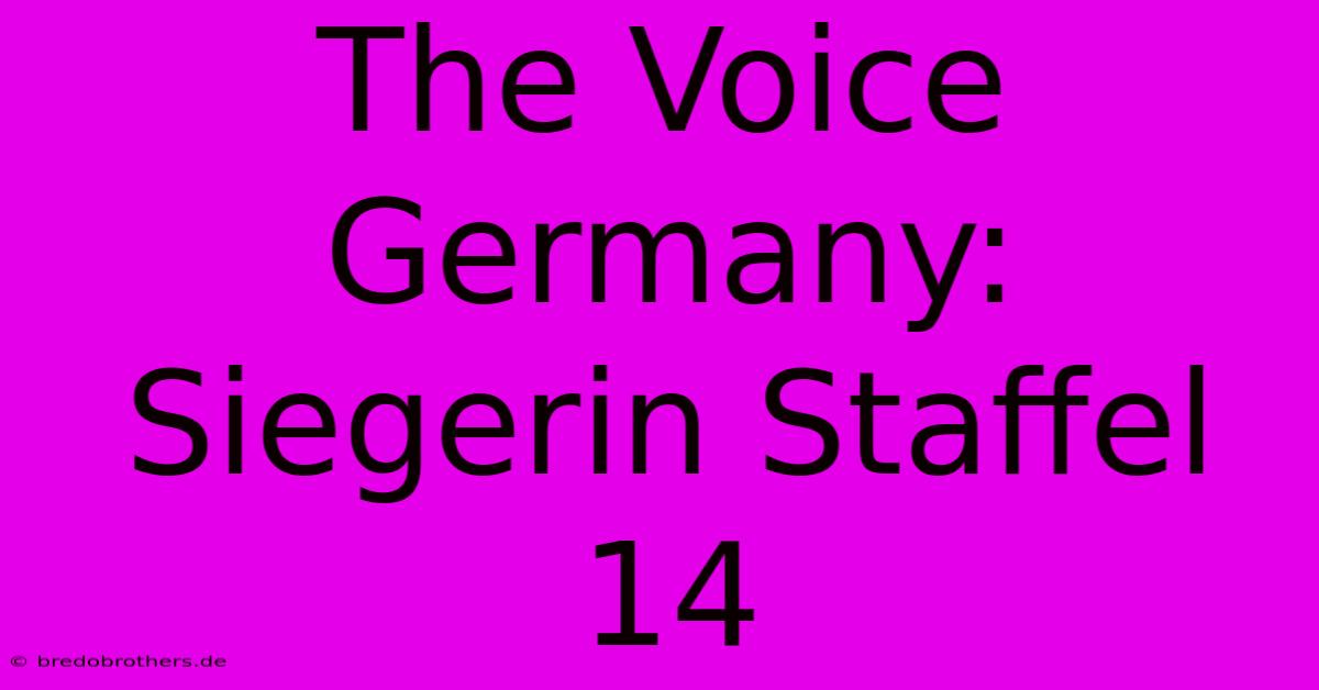 The Voice Germany: Siegerin Staffel 14