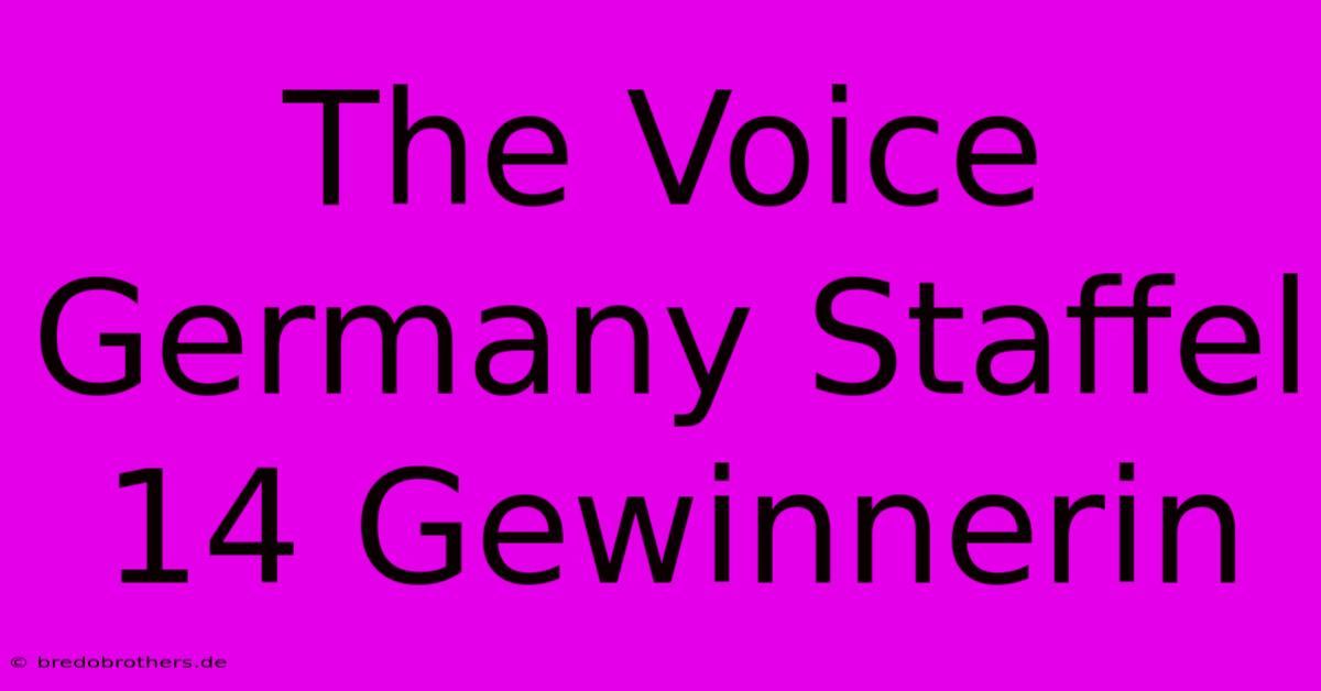 The Voice Germany Staffel 14 Gewinnerin