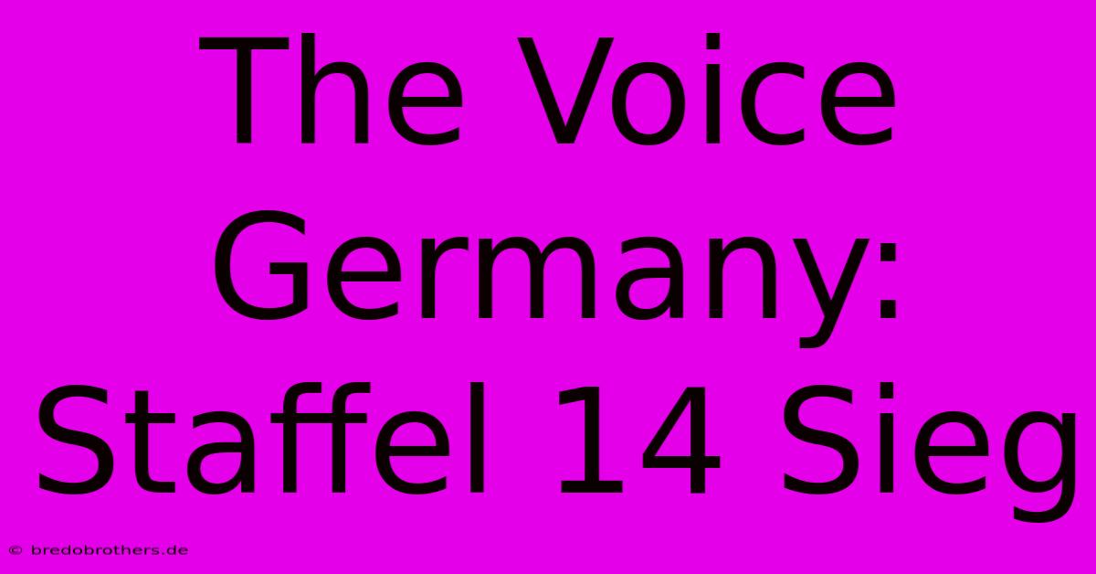 The Voice Germany: Staffel 14 Sieg