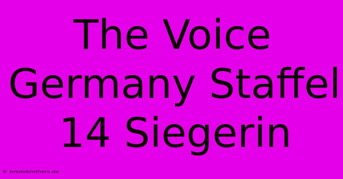 The Voice Germany Staffel 14 Siegerin