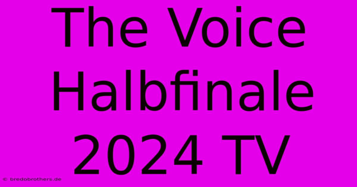 The Voice Halbfinale 2024 TV