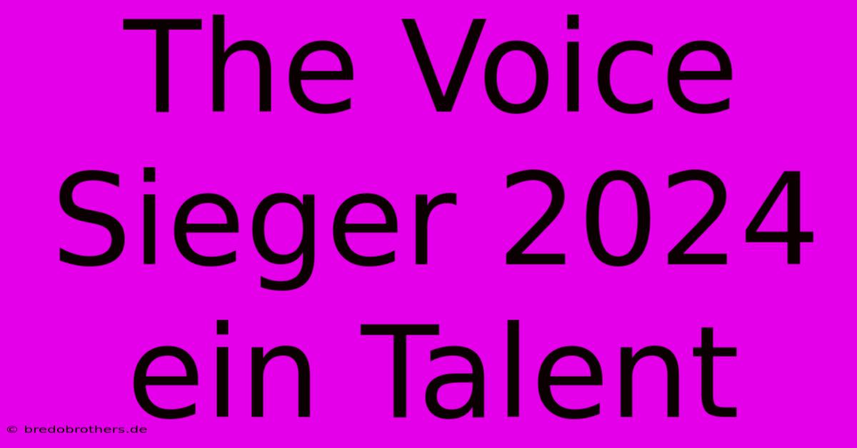 The Voice Sieger 2024  Ein Talent