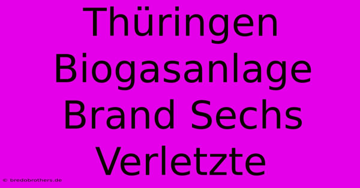 Thüringen Biogasanlage Brand Sechs Verletzte