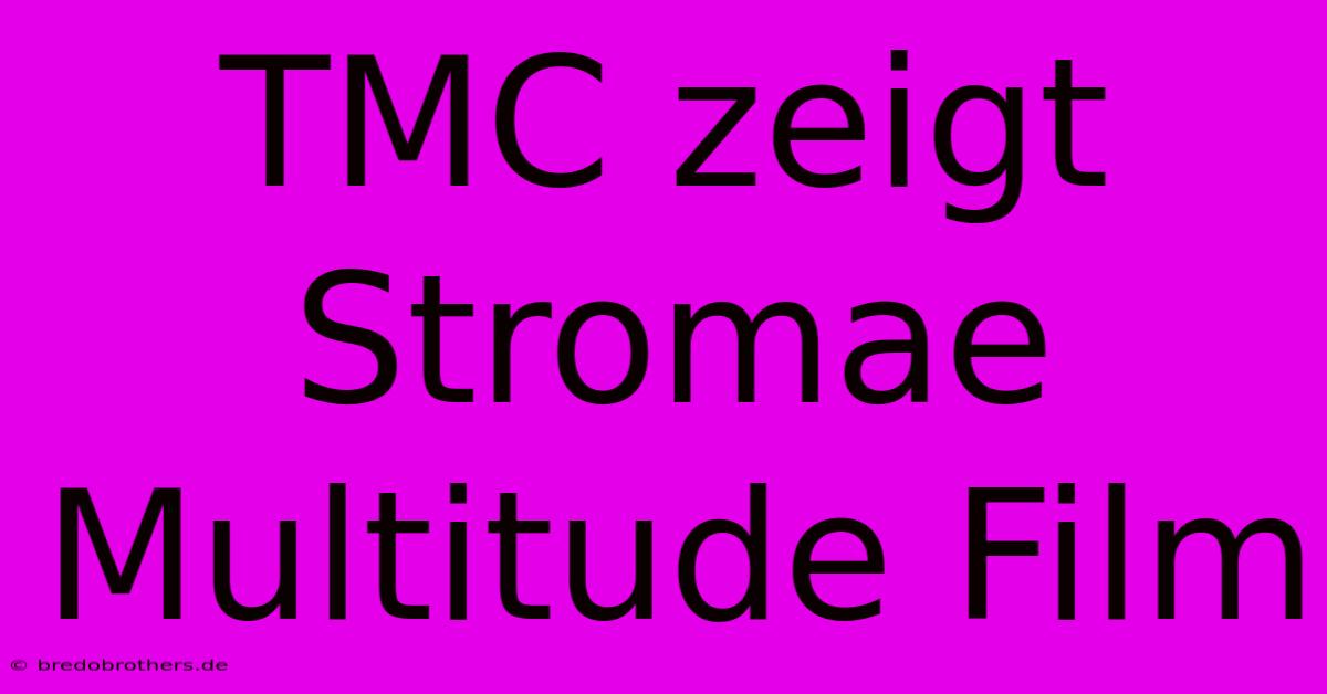 TMC Zeigt Stromae Multitude Film