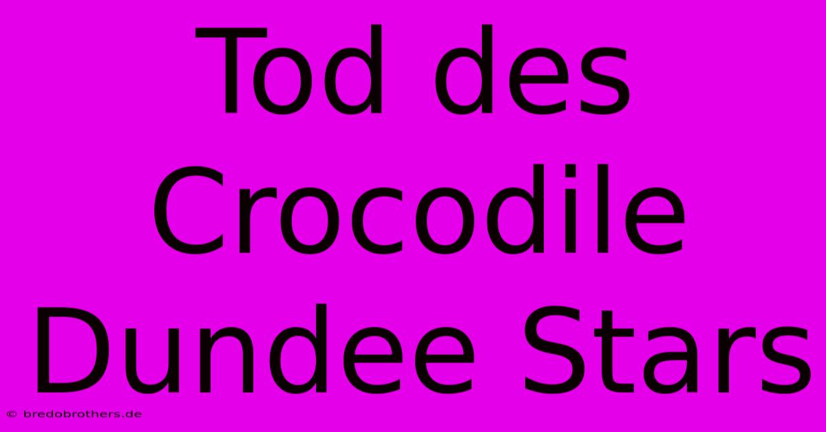 Tod Des Crocodile Dundee Stars