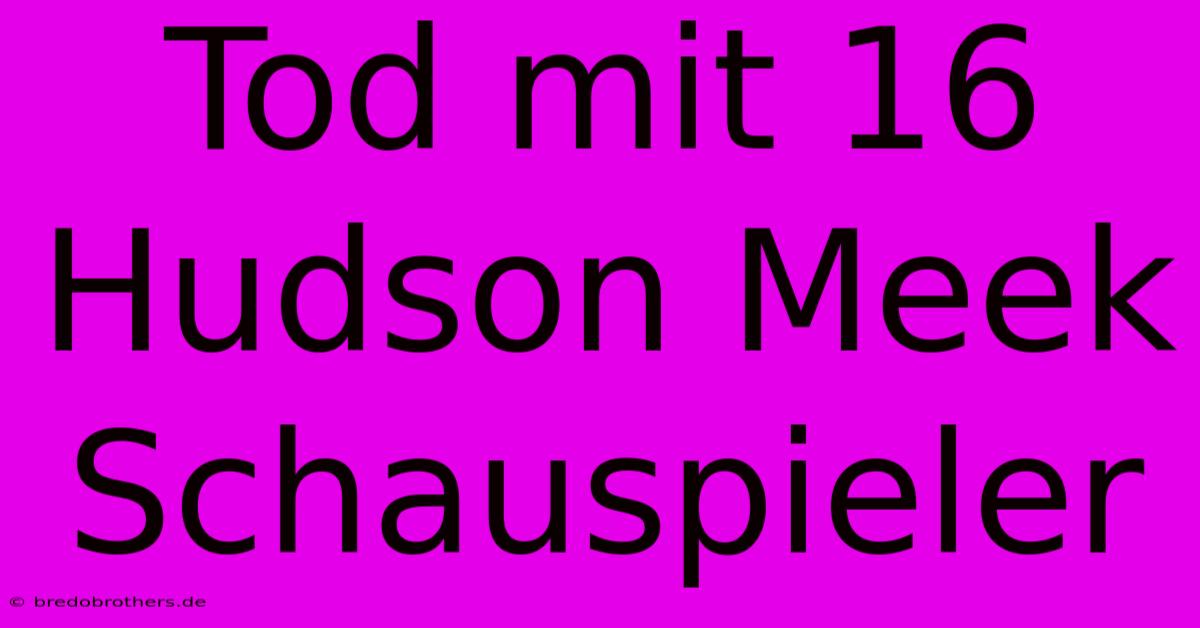 Tod Mit 16 Hudson Meek Schauspieler