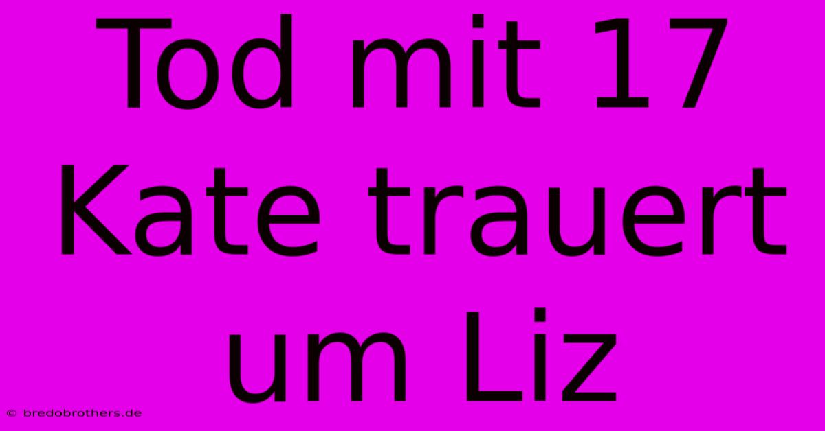 Tod Mit 17 Kate Trauert Um Liz