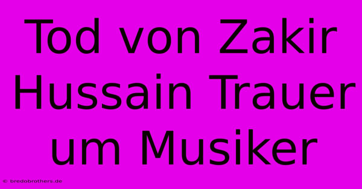 Tod Von Zakir Hussain Trauer Um Musiker