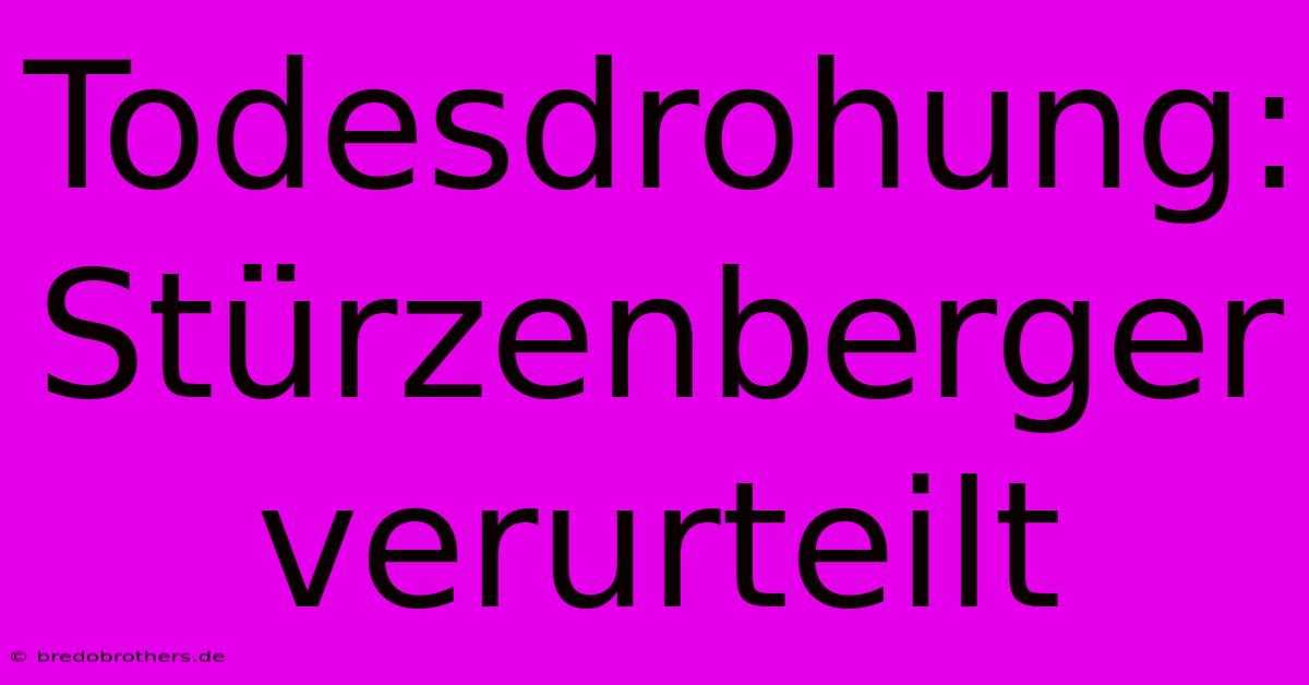 Todesdrohung: Stürzenberger Verurteilt