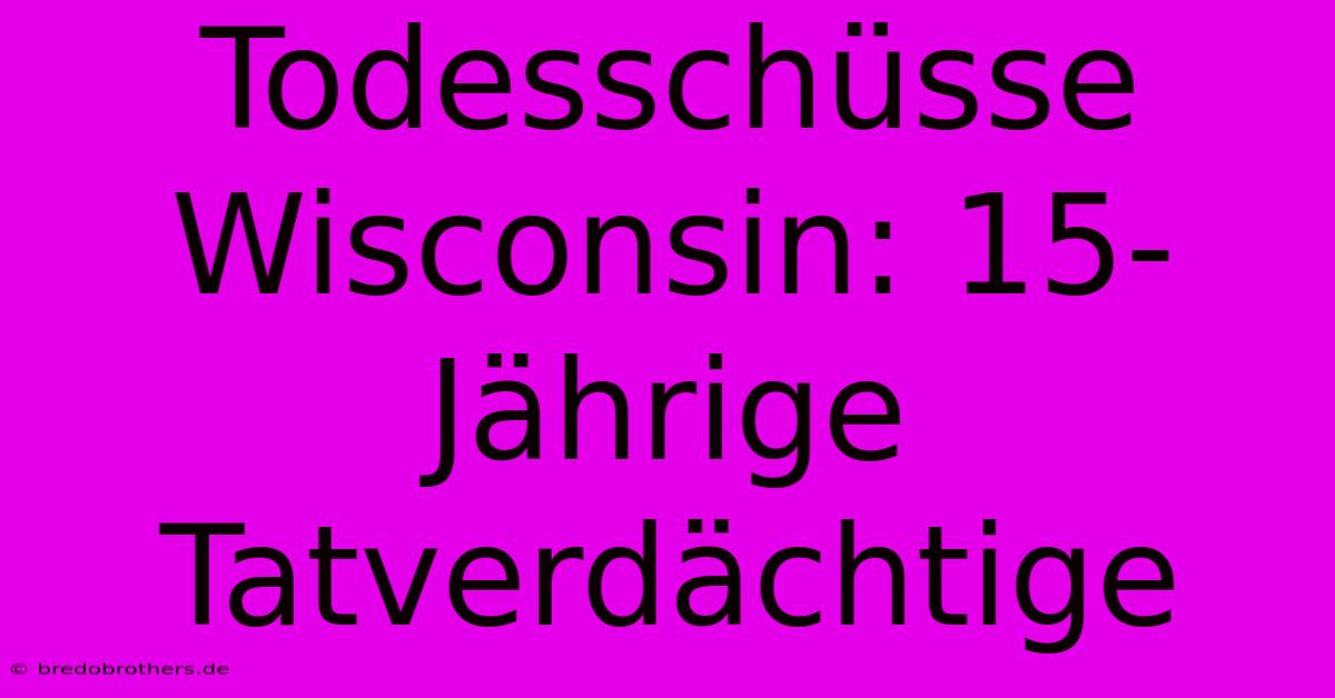 Todesschüsse Wisconsin: 15-Jährige Tatverdächtige