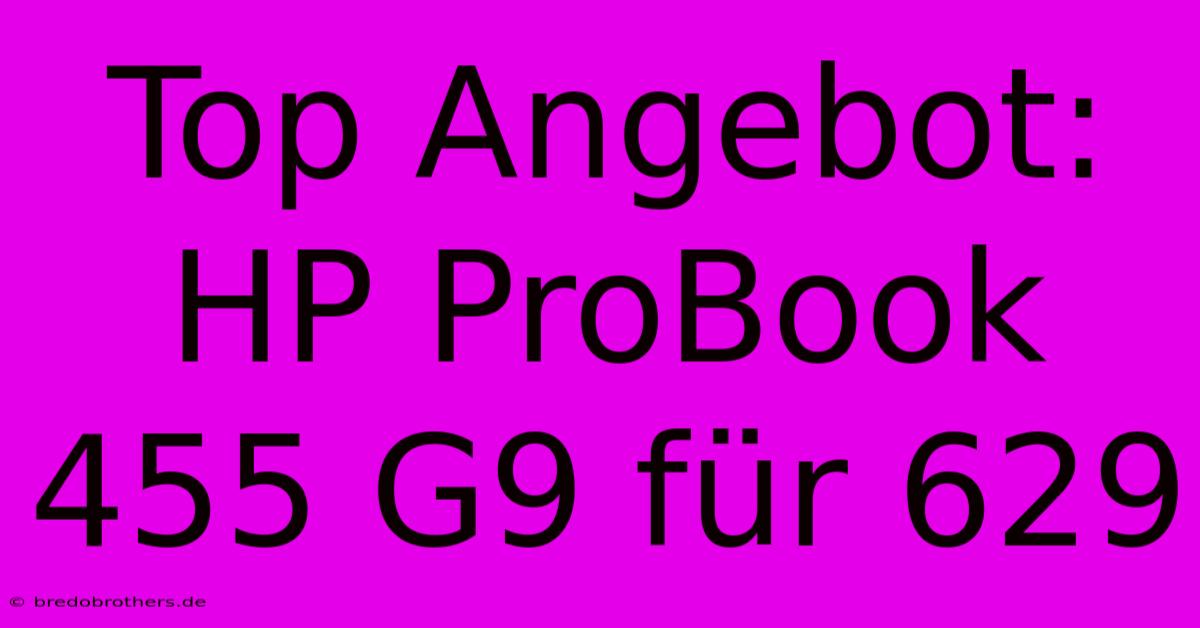 Top Angebot: HP ProBook 455 G9 Für 629