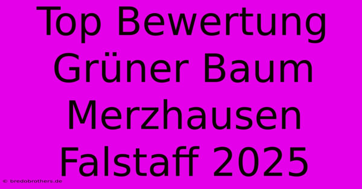 Top Bewertung Grüner Baum Merzhausen Falstaff 2025