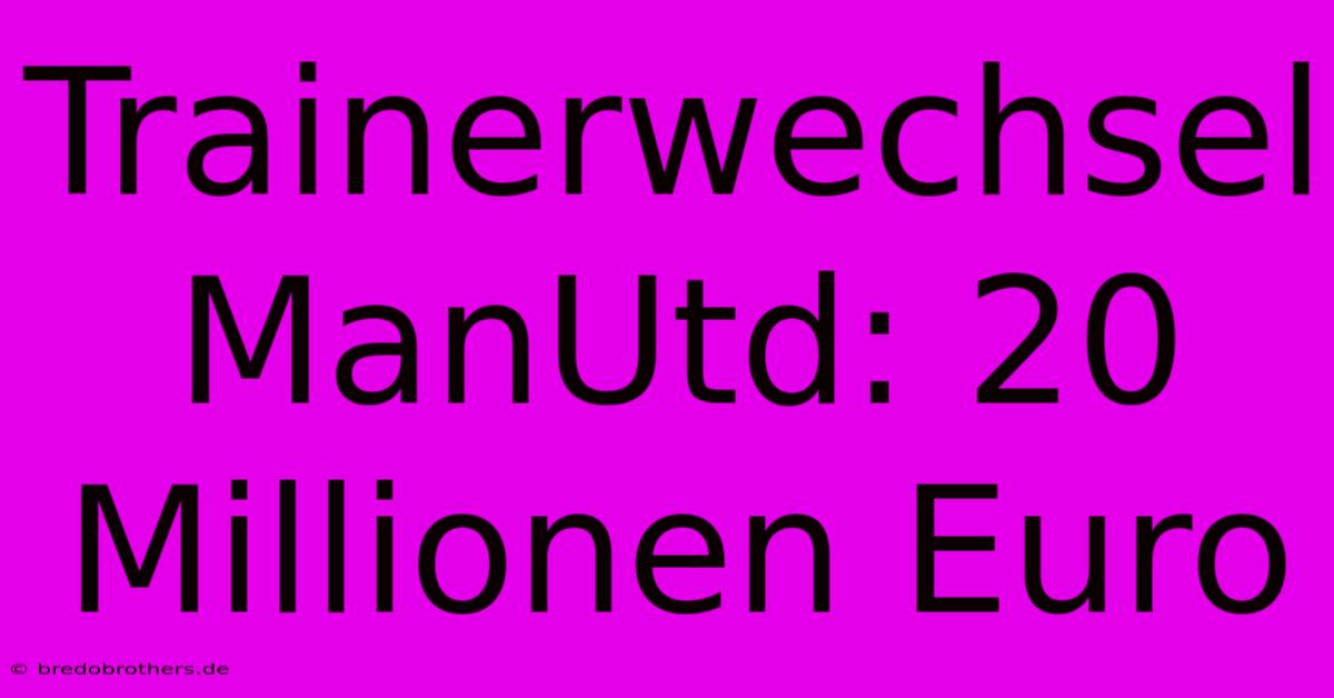 Trainerwechsel ManUtd: 20 Millionen Euro