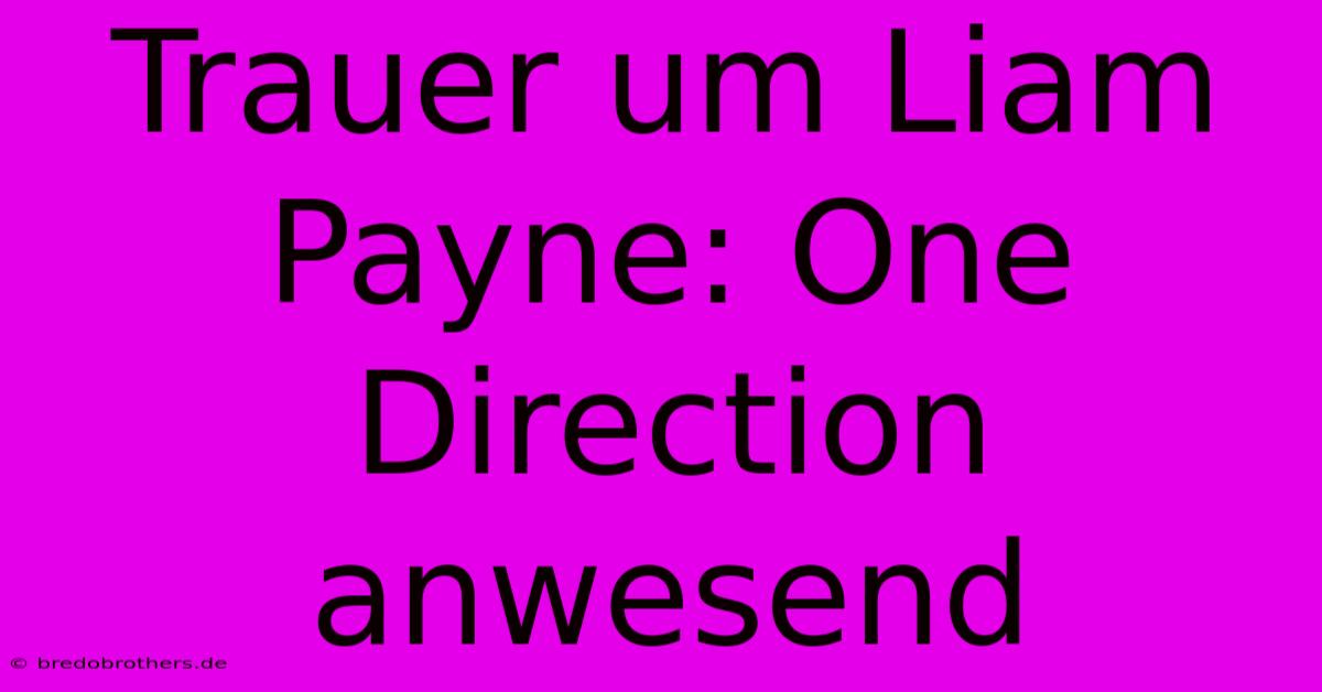 Trauer Um Liam Payne: One Direction Anwesend