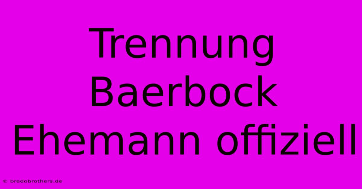 Trennung Baerbock Ehemann Offiziell