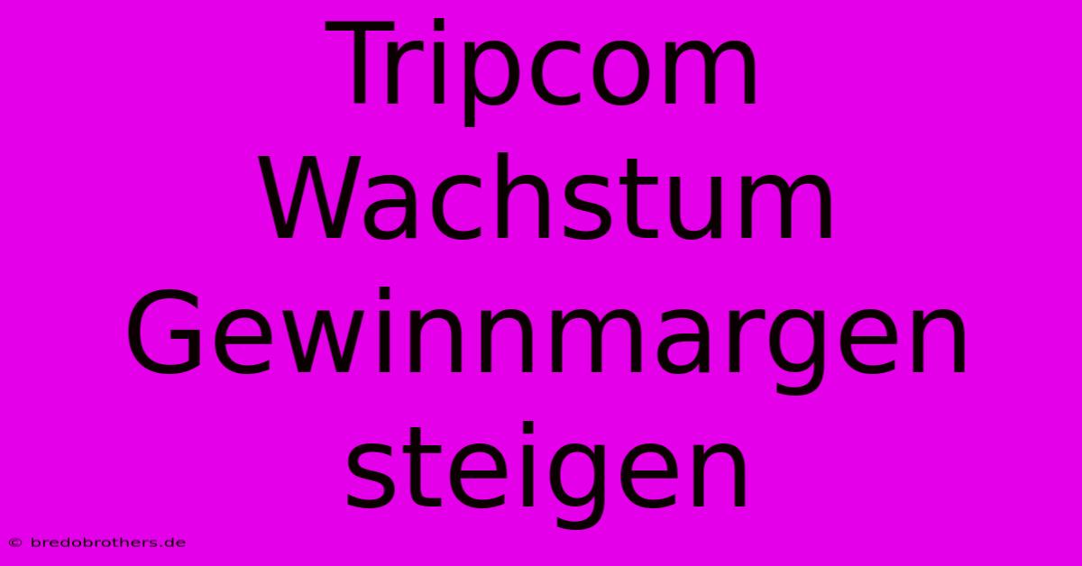 Tripcom Wachstum Gewinnmargen Steigen