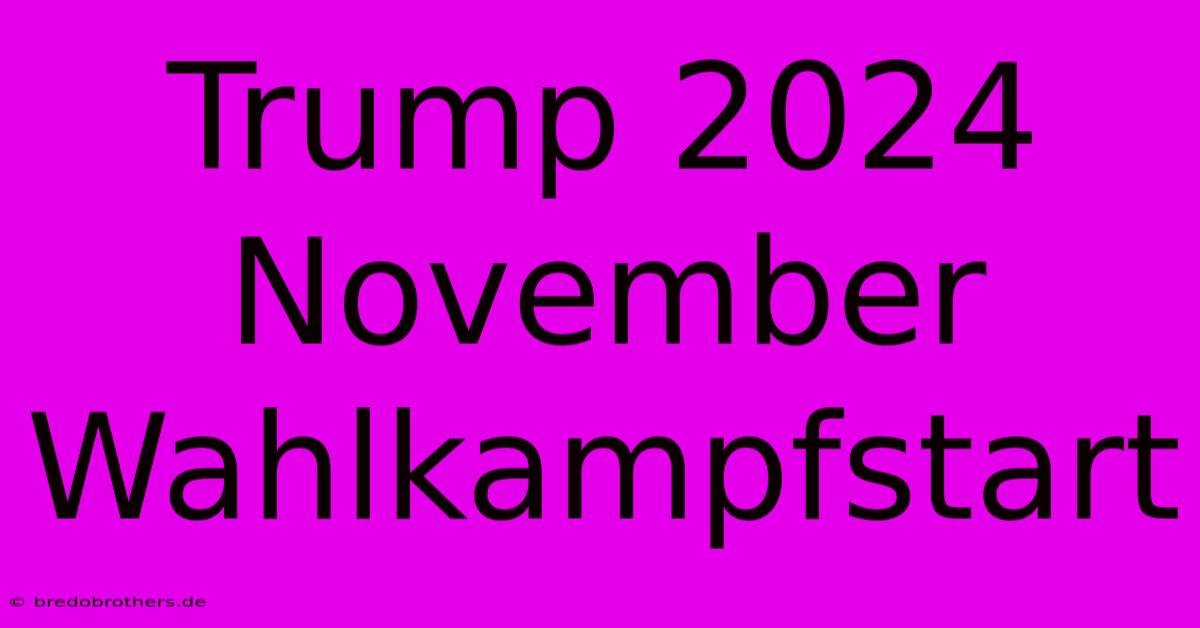 Trump 2024 November Wahlkampfstart