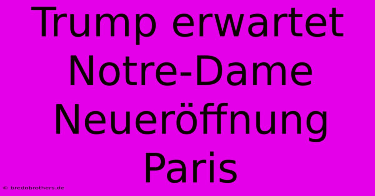 Trump Erwartet Notre-Dame Neueröffnung Paris