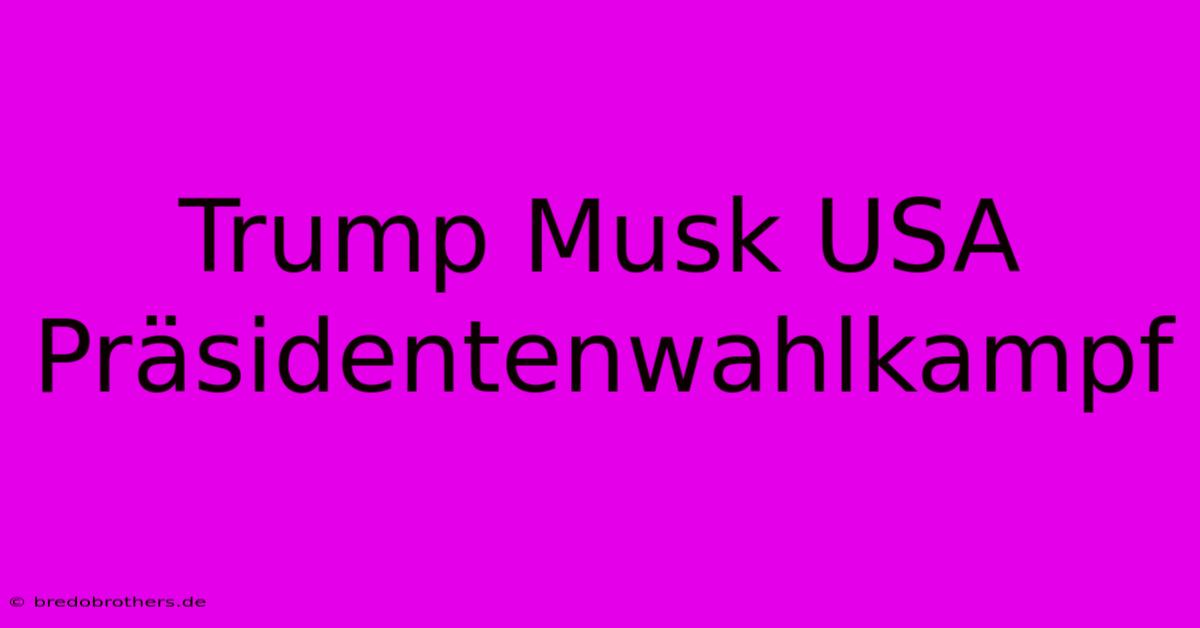 Trump Musk USA Präsidentenwahlkampf