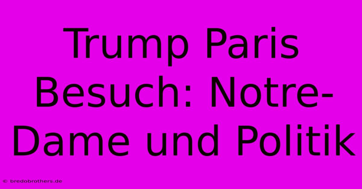 Trump Paris Besuch: Notre-Dame Und Politik